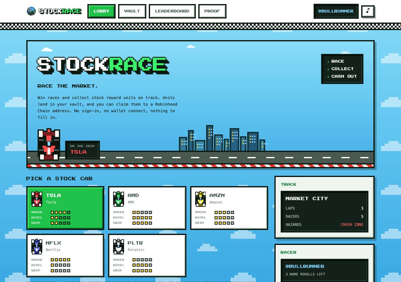 Screenshot of trystockrace.fun taken by the zone census on 2026-09-10