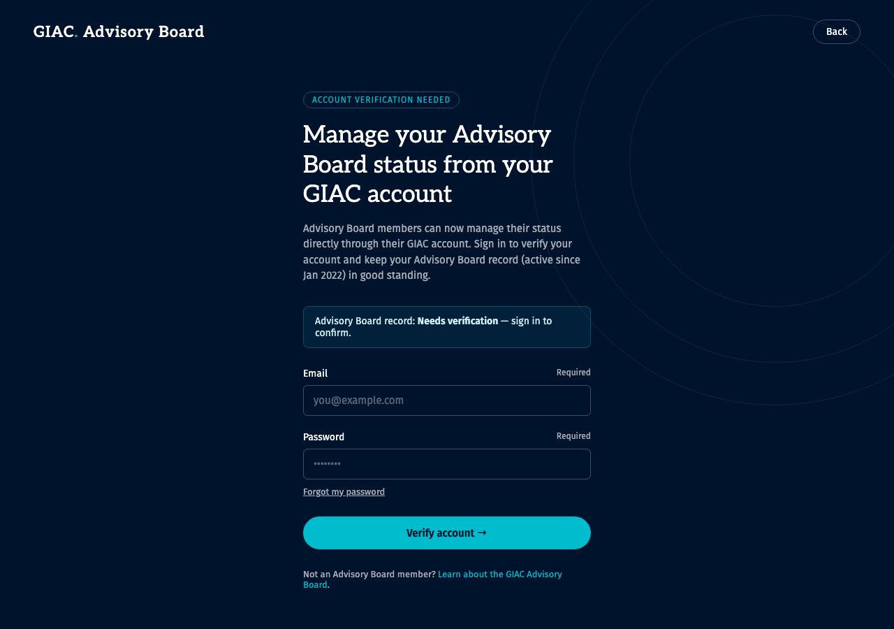 Screenshot of giacportal.org taken by the zone census on 2026-09-12