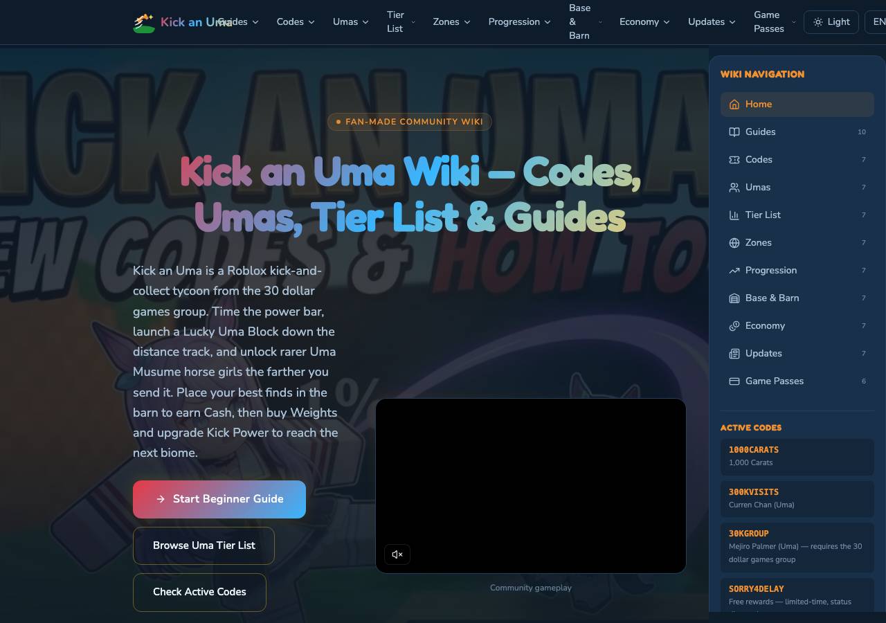 Screenshot of kick-an-uma-roblox.wiki taken by the zone census on 2026-09-12