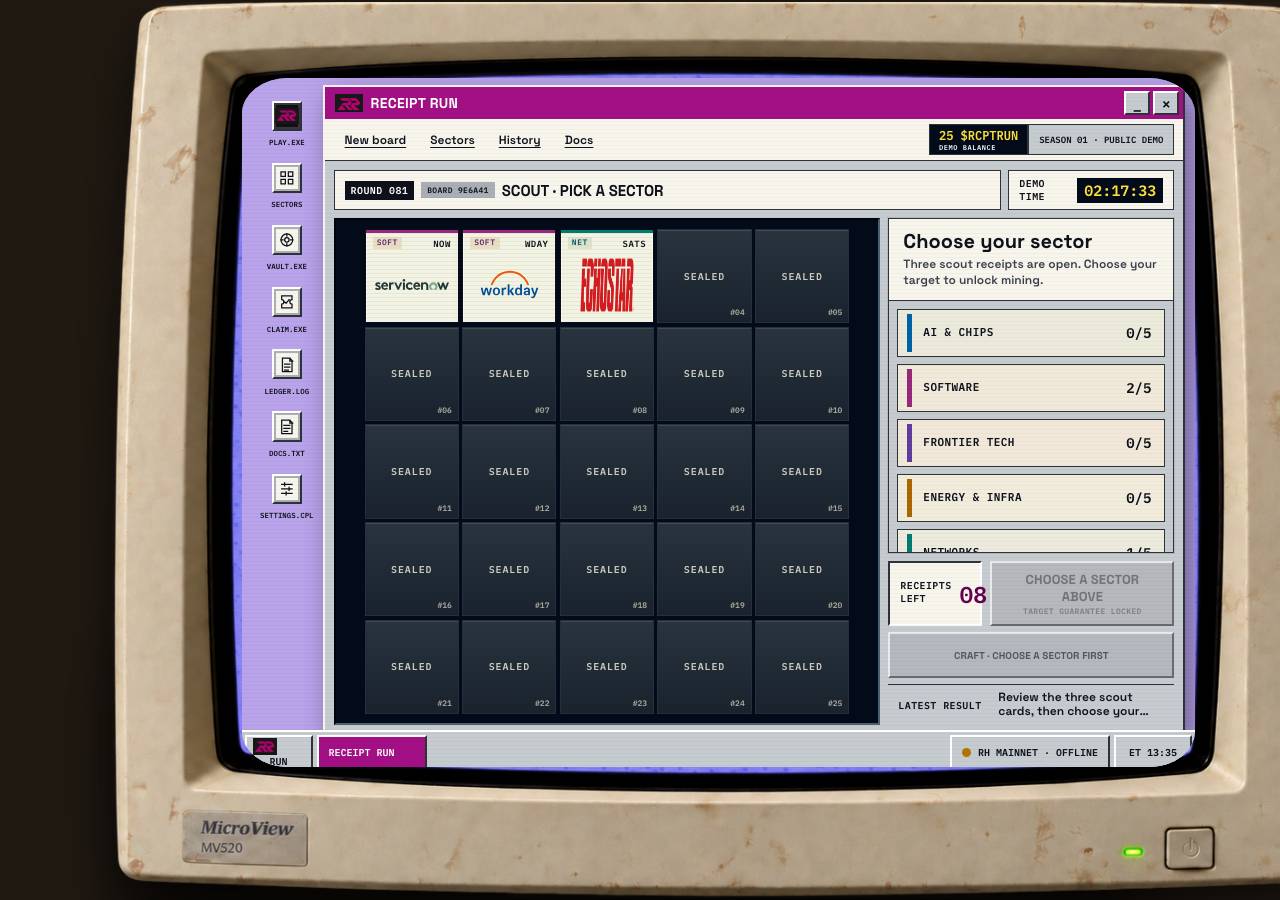 Screenshot of receiptrun.fun taken by the zone census on 2026-09-12