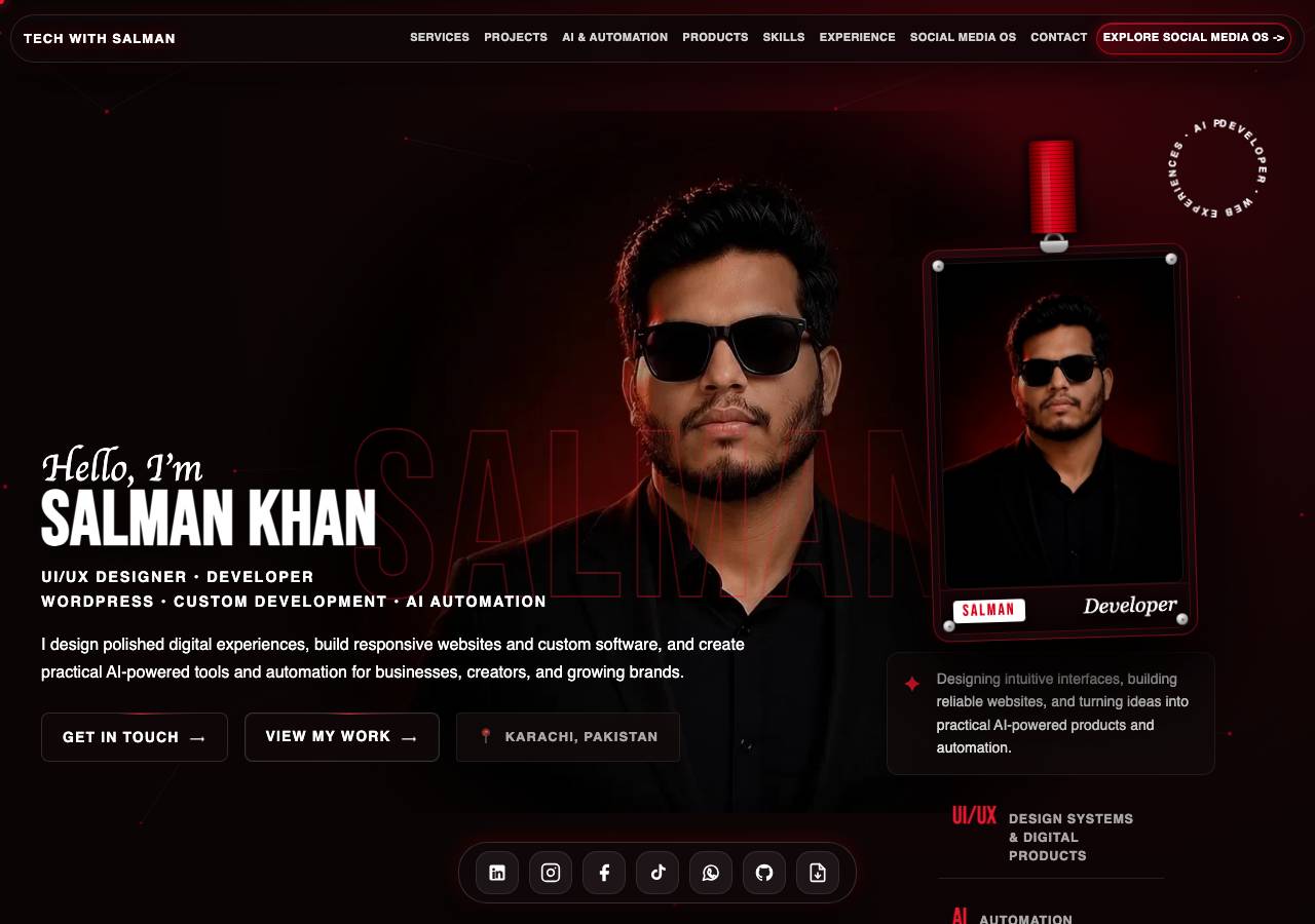 Screenshot of techwithsalman.online taken by the zone census on 2026-09-12