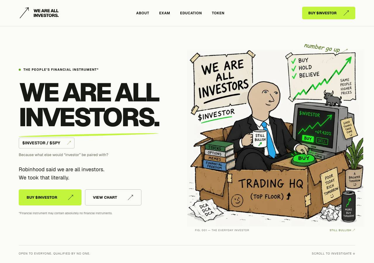 Screenshot of weareallinvestors.xyz taken by the zone census on 2026-09-12