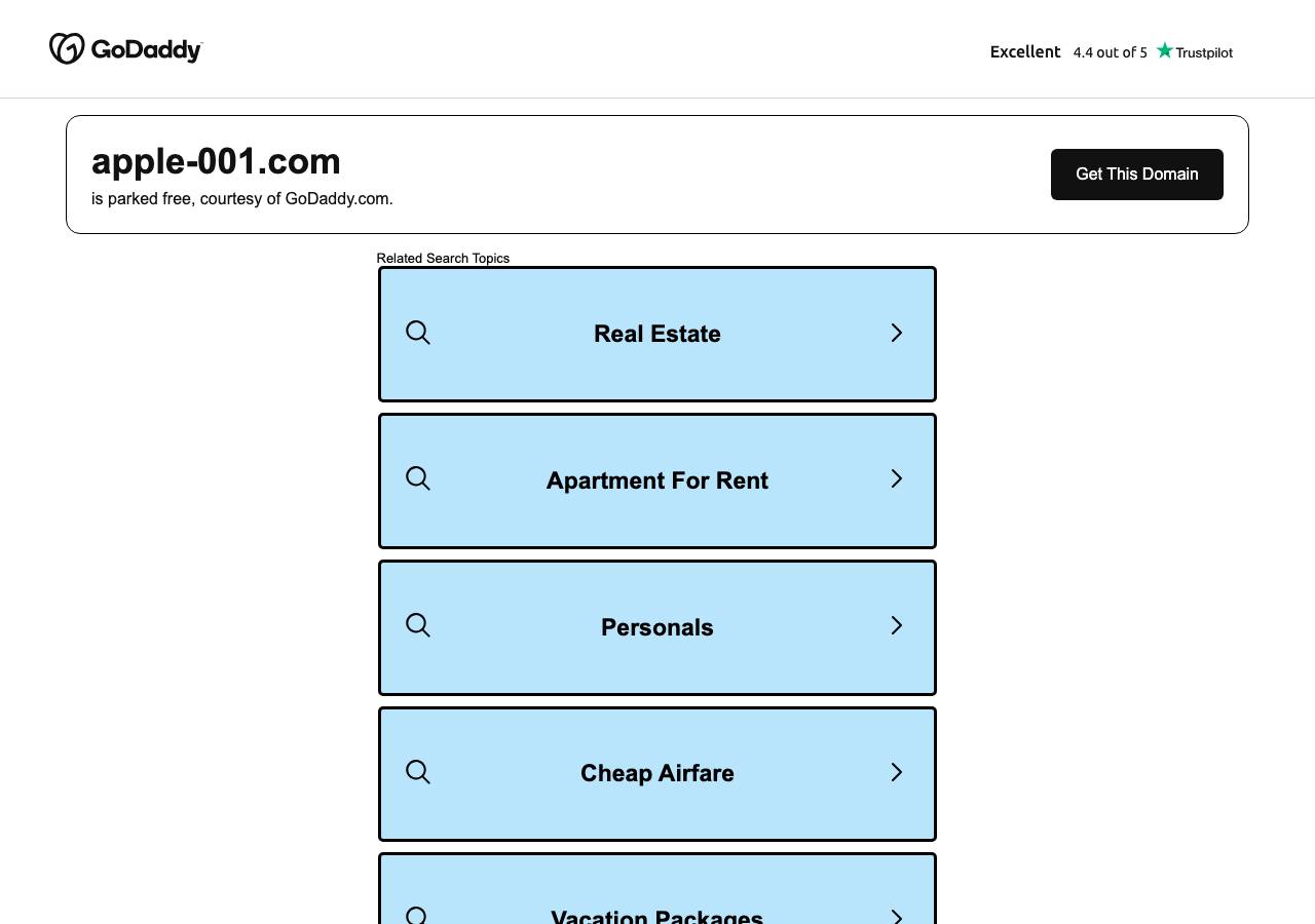 Screenshot of apple-001.com taken by the zone census on 2026-09-13