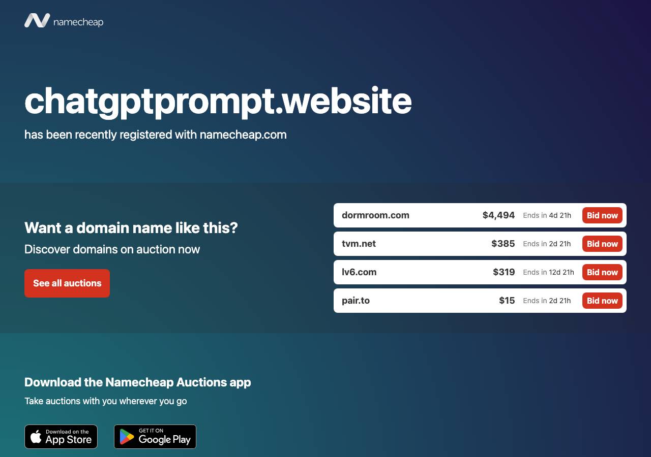 Screenshot of chatgptprompt.website taken by the zone census on 2026-09-13