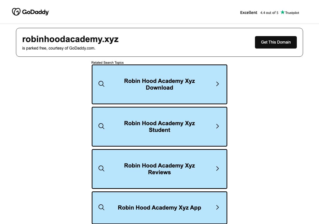 Screenshot of robinhoodacademy.xyz taken by the zone census on 2026-09-13