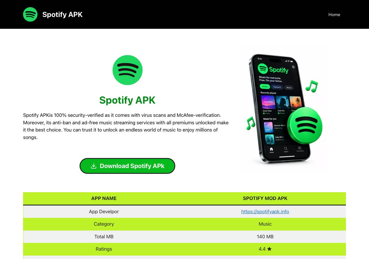 Screenshot of spotifyapk.info taken by the zone census on 2026-09-13