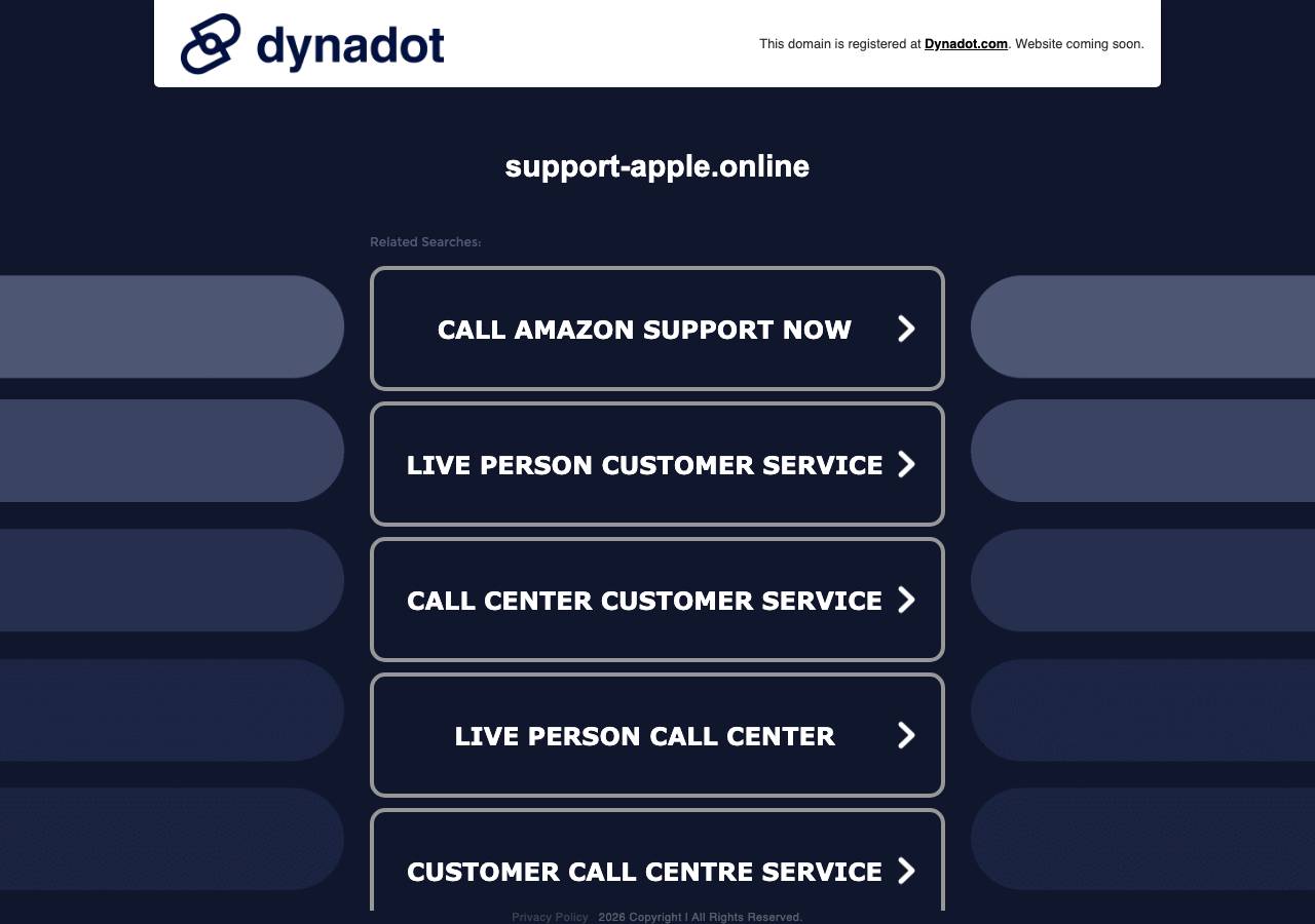 Screenshot of support-apple.online taken by the zone census on 2026-09-13