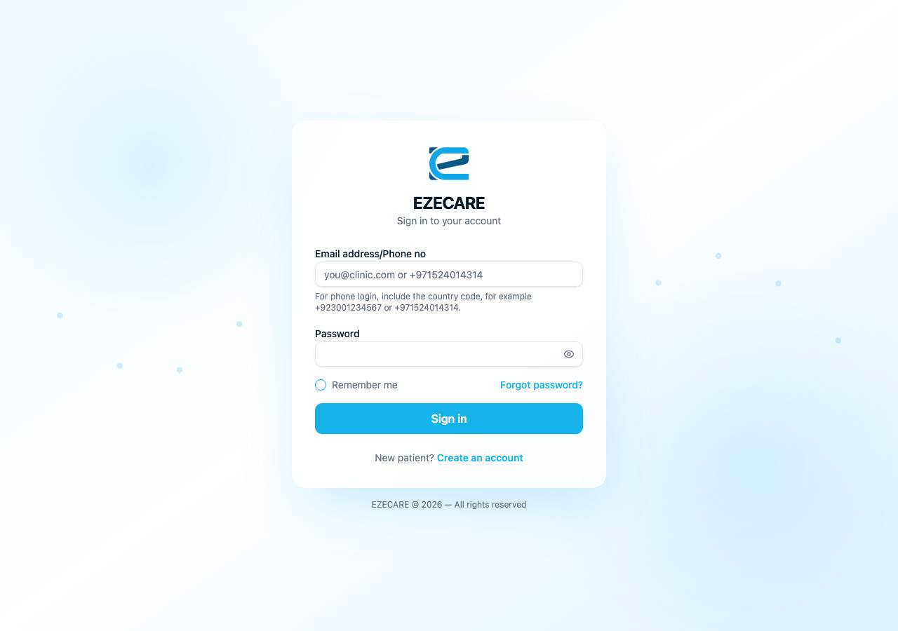 Screenshot of ezecare.online taken by the zone census on 2026-09-14