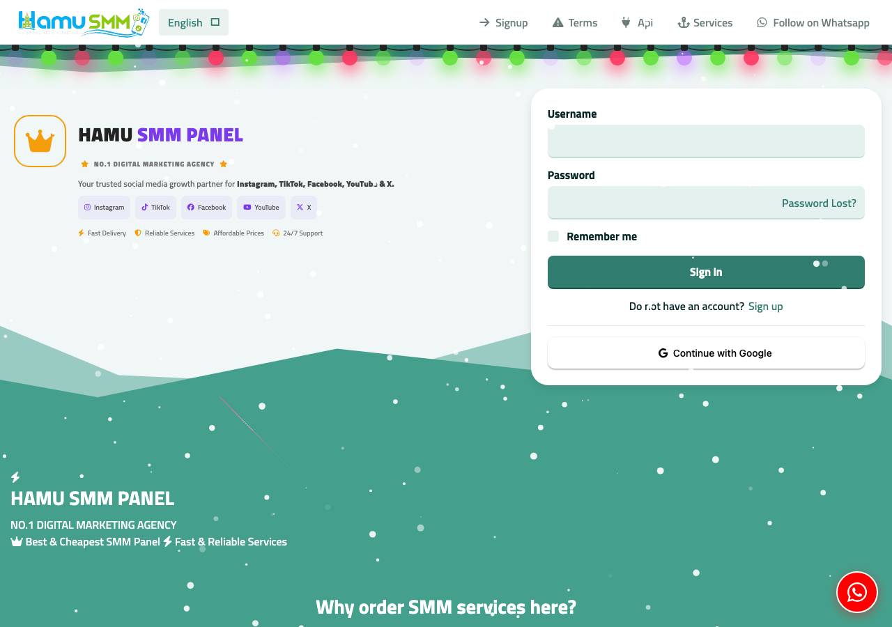 Screenshot of hamusmmpanel.online taken by the zone census on 2026-09-14