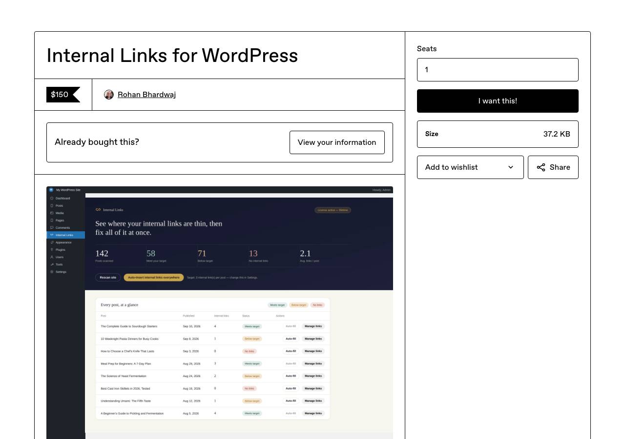 Screenshot of internallinksforwordpress.site taken by the zone census on 2026-09-14