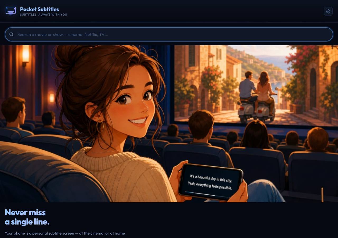 Screenshot of pocketsubtitles.com taken by the zone census on 2026-09-14