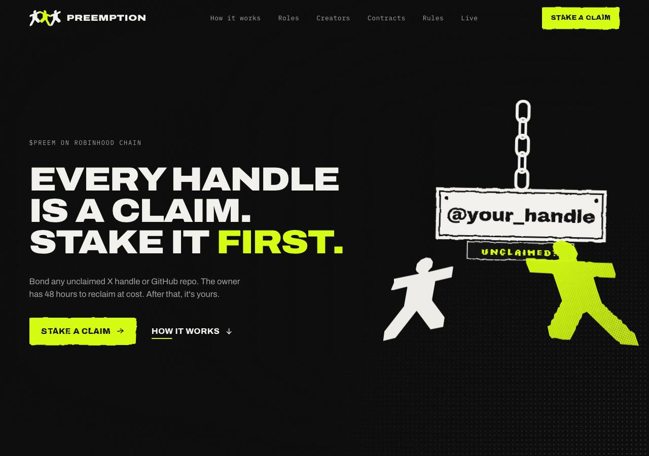 Screenshot of preemption.xyz taken by the zone census on 2026-09-14