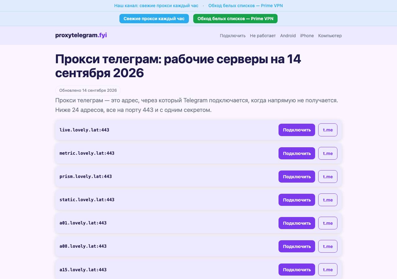 Screenshot of proxytelegram.fyi taken by the zone census on 2026-09-14