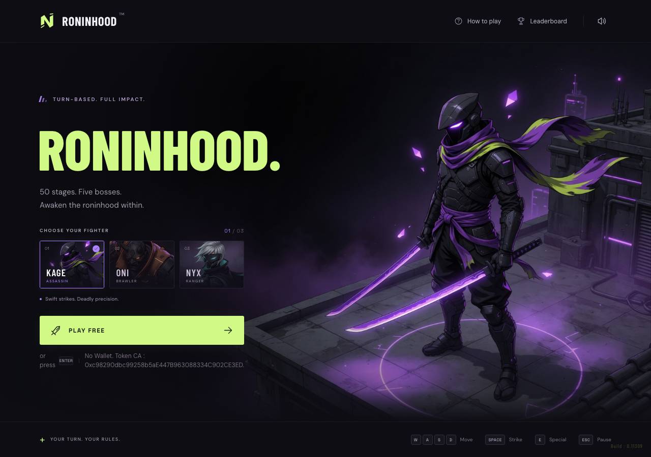 Screenshot of roninhood.xyz taken by the zone census on 2026-09-14