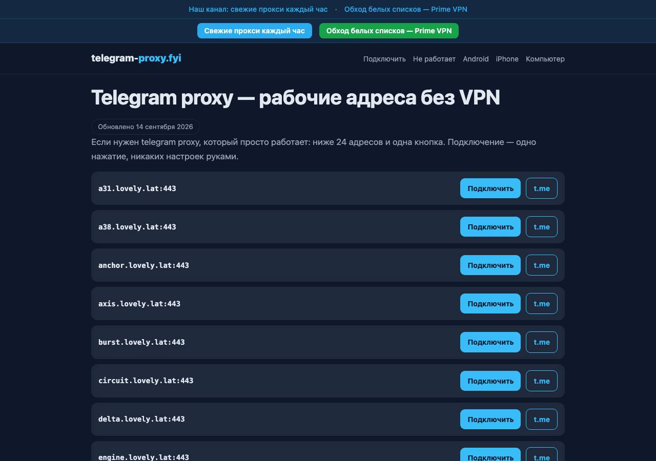 Screenshot of telegram-proxy.fyi taken by the zone census on 2026-09-14