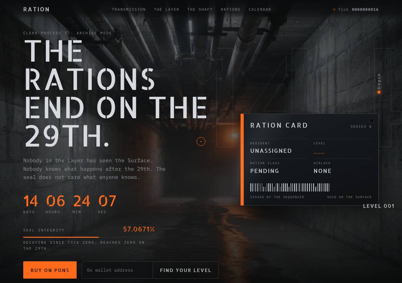 Screenshot of thelayer.fun taken by the zone census on 2026-09-14