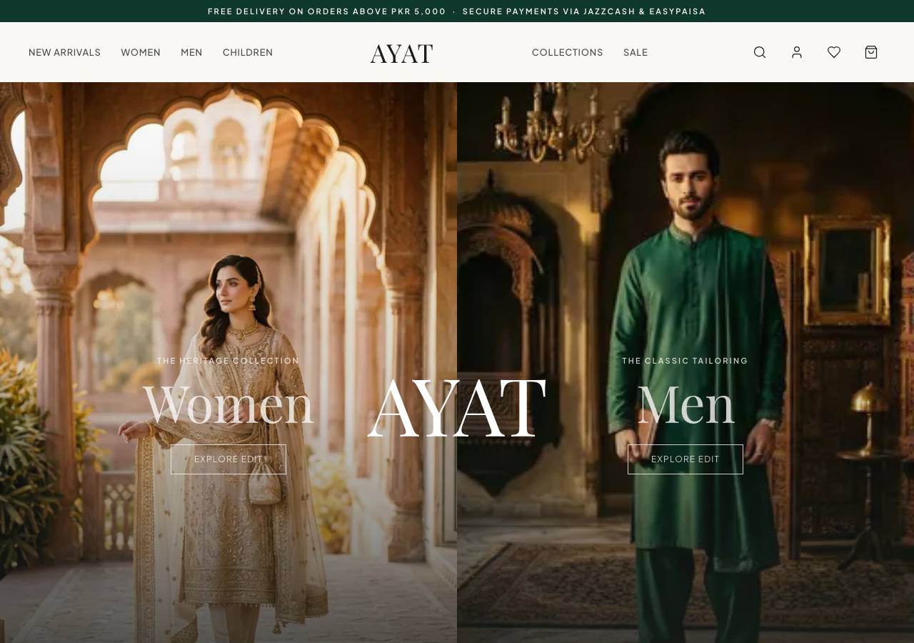 Screenshot of ayatclothing.store taken by the zone census on 2026-09-15