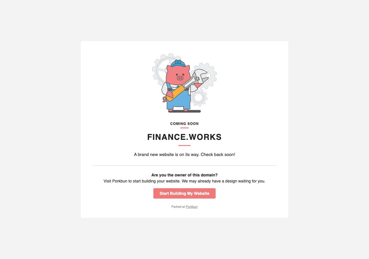 Screenshot of finance.works taken by the zone census on 2026-09-15