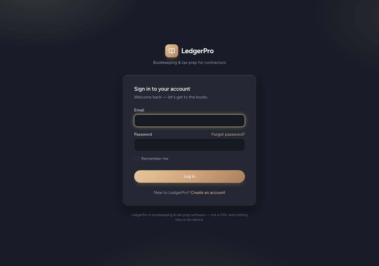 Screenshot of ledgerpro.dev taken by the zone census on 2026-09-15