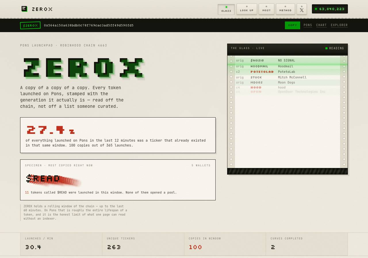 Screenshot of zeroxpons.fun taken by the zone census on 2026-09-15