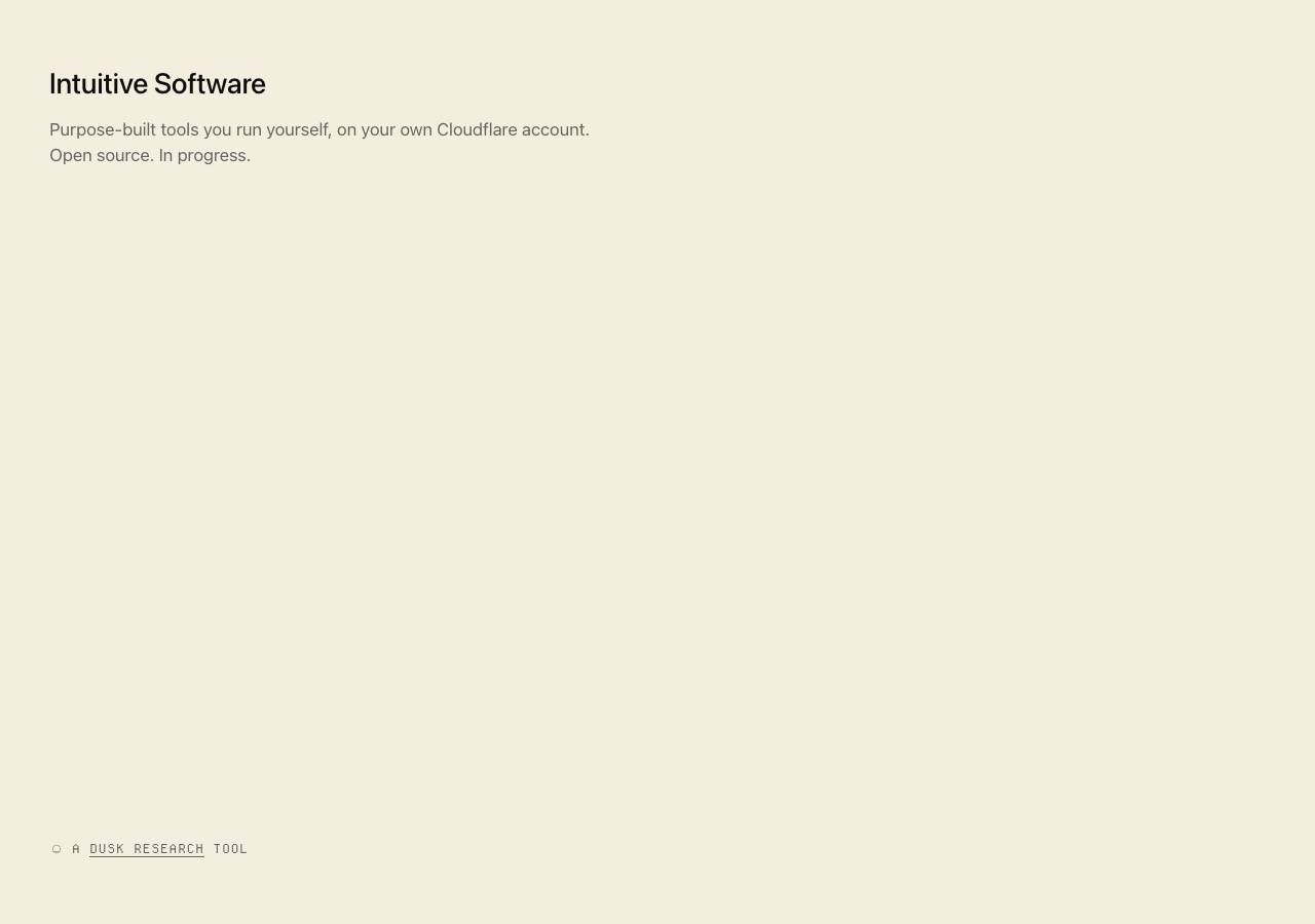 Screenshot of intuitive.software taken by the zone census on 2026-09-16