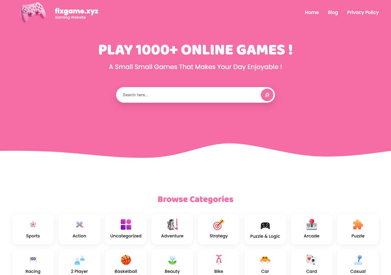 Screenshot of fixgame.xyz taken by the zone census on 2026-09-17