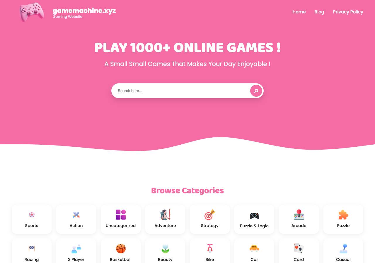 Screenshot of gamemachine.xyz taken by the zone census on 2026-09-17