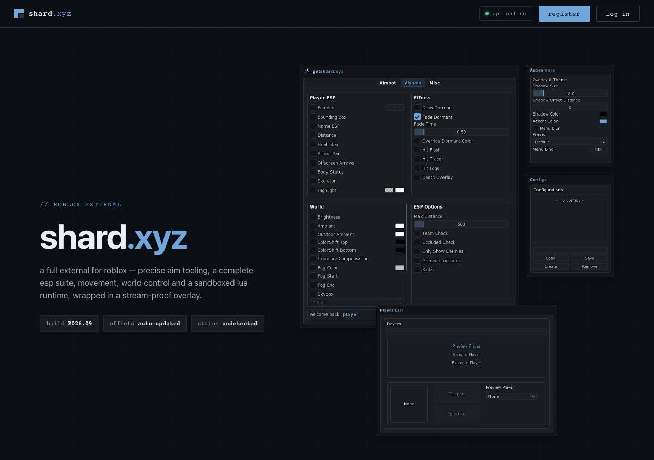 Screenshot of getshard.xyz taken by the zone census on 2026-09-17