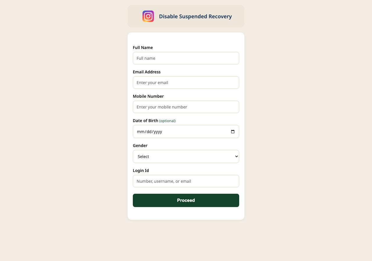 Screenshot of instaidrecovery.site taken by the zone census on 2026-09-17