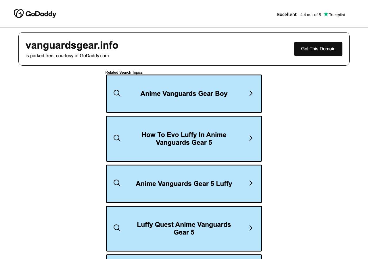 Screenshot of vanguardsgear.info taken by the zone census on 2026-09-17