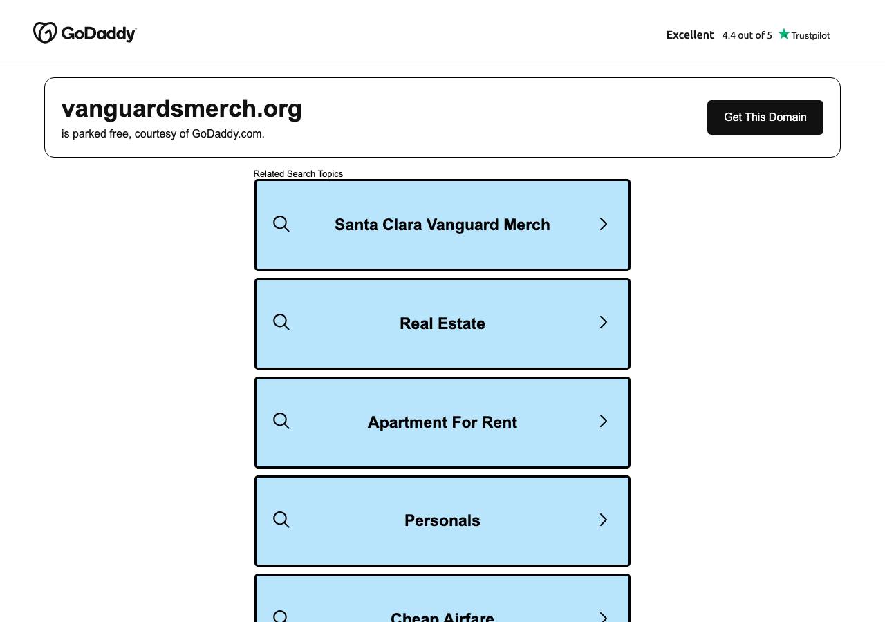 Screenshot of vanguardsmerch.org taken by the zone census on 2026-09-17