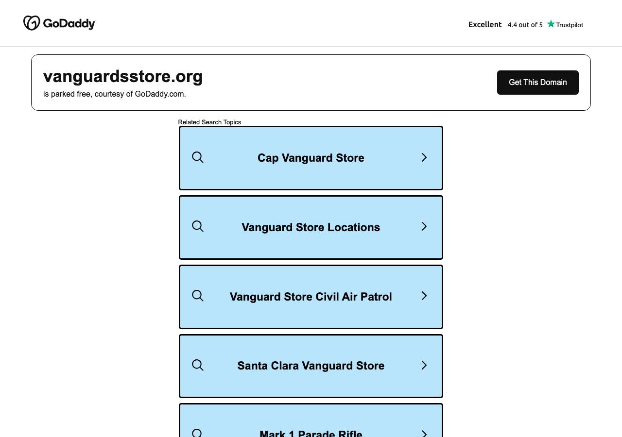 Screenshot of vanguardsstore.org taken by the zone census on 2026-09-17