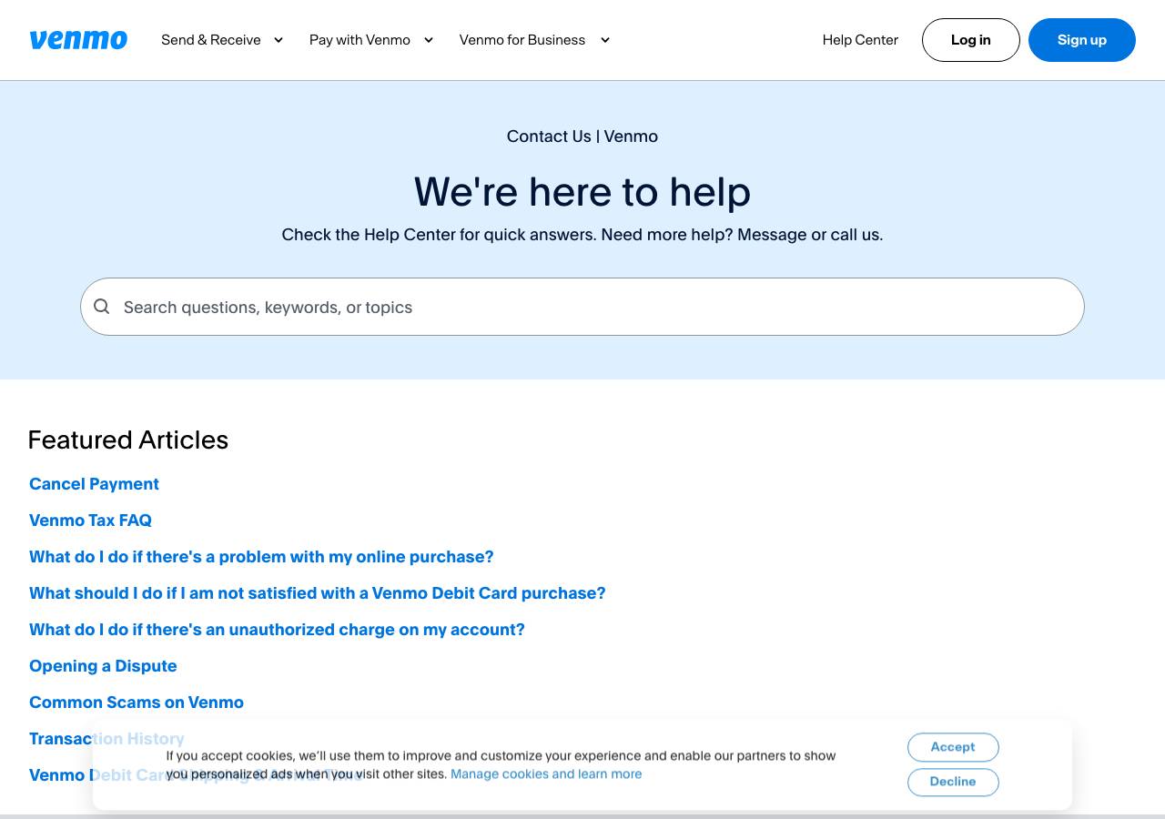 Screenshot of venmobusiness.business taken by the zone census on 2026-09-17