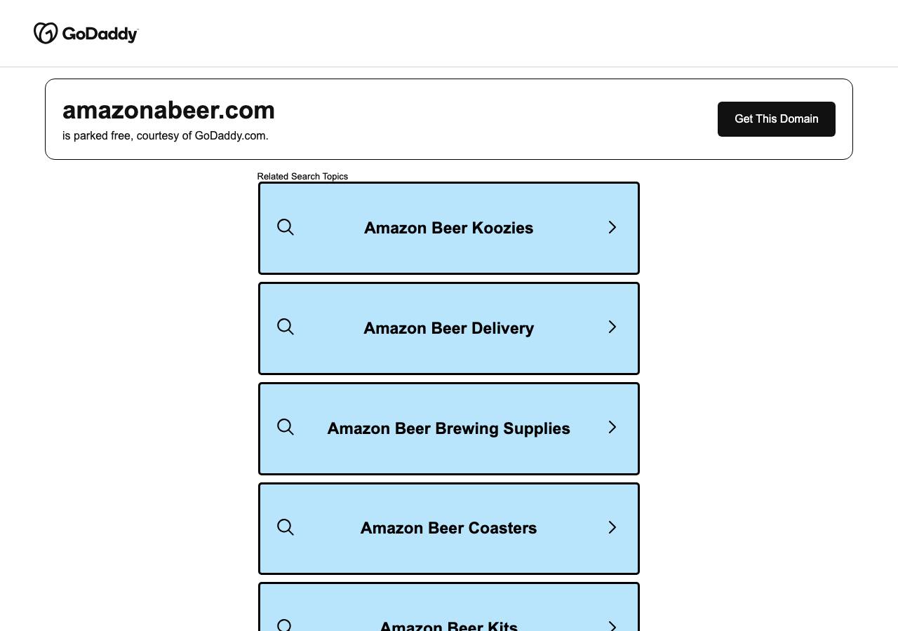 Screenshot of amazonabeer.com taken by the zone census on 2026-09-18