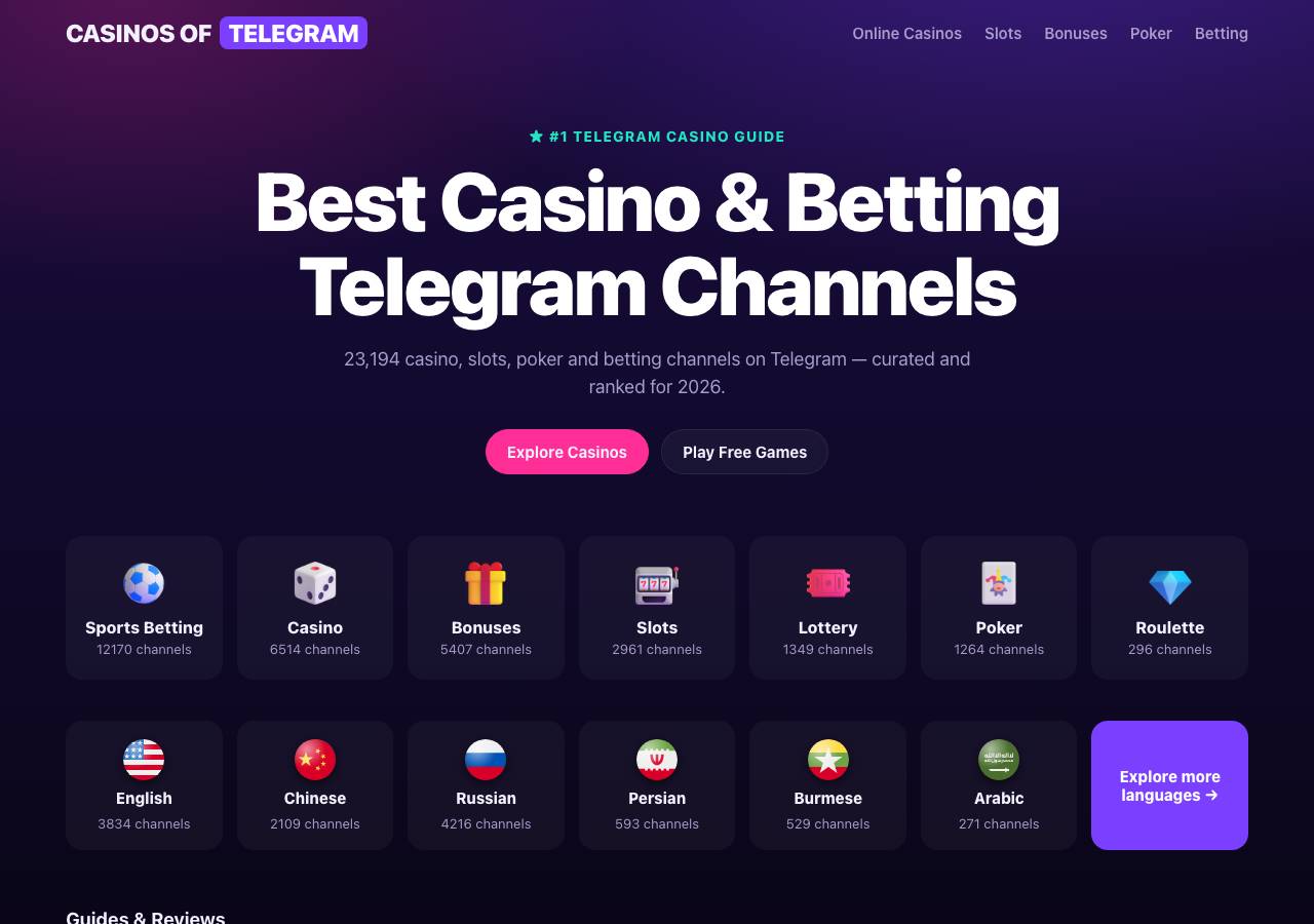 Screenshot of casino-telegram.org taken by the zone census on 2026-09-18