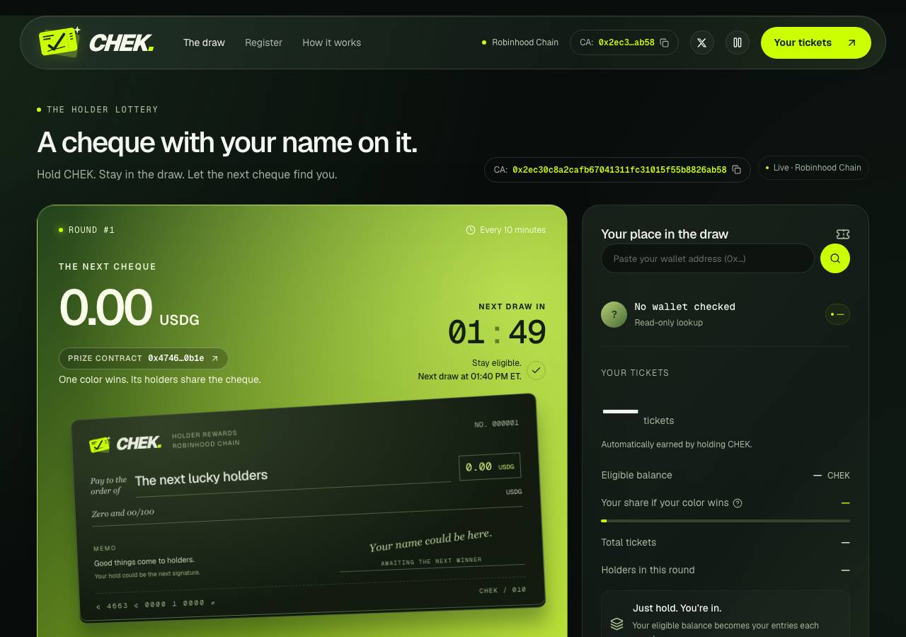 Screenshot of cheklotto.fun taken by the zone census on 2026-09-18