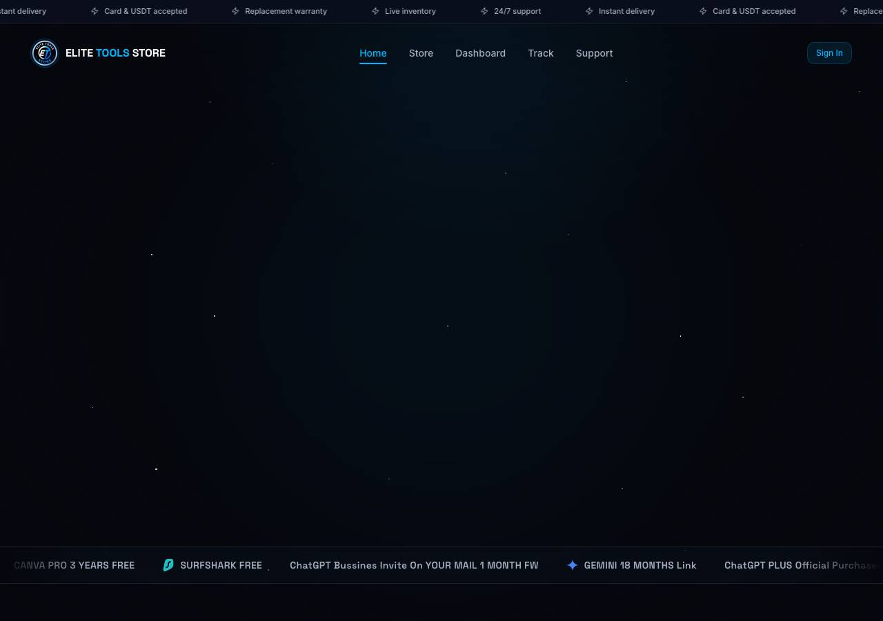 Screenshot of elitetoolz.store taken by the zone census on 2026-09-18