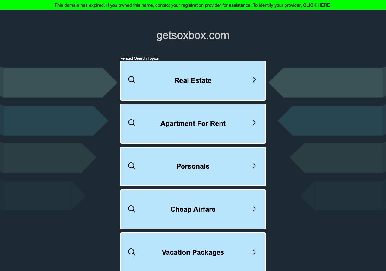 Screenshot of getsoxbox.com taken by the zone census on 2026-09-18