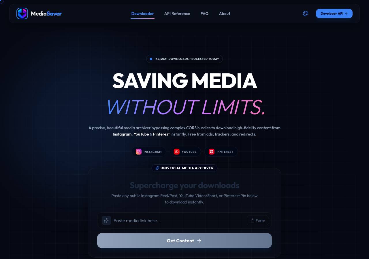 Screenshot of mediasaver.lol taken by the zone census on 2026-09-18
