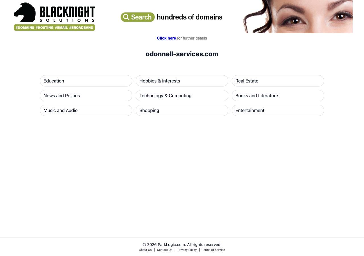 Screenshot of odonnell-services.com taken by the zone census on 2026-09-18
