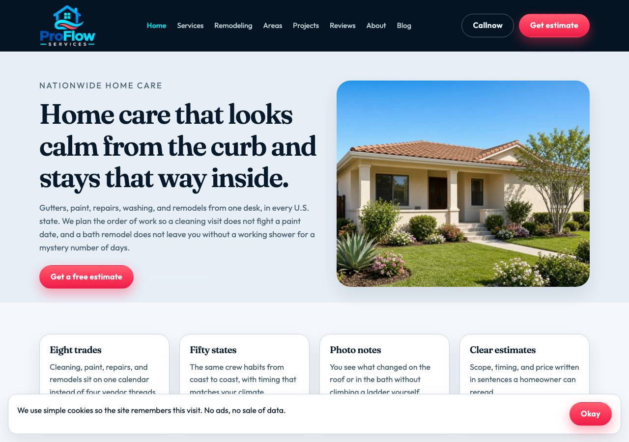 Screenshot of proflowservices.online taken by the zone census on 2026-09-18