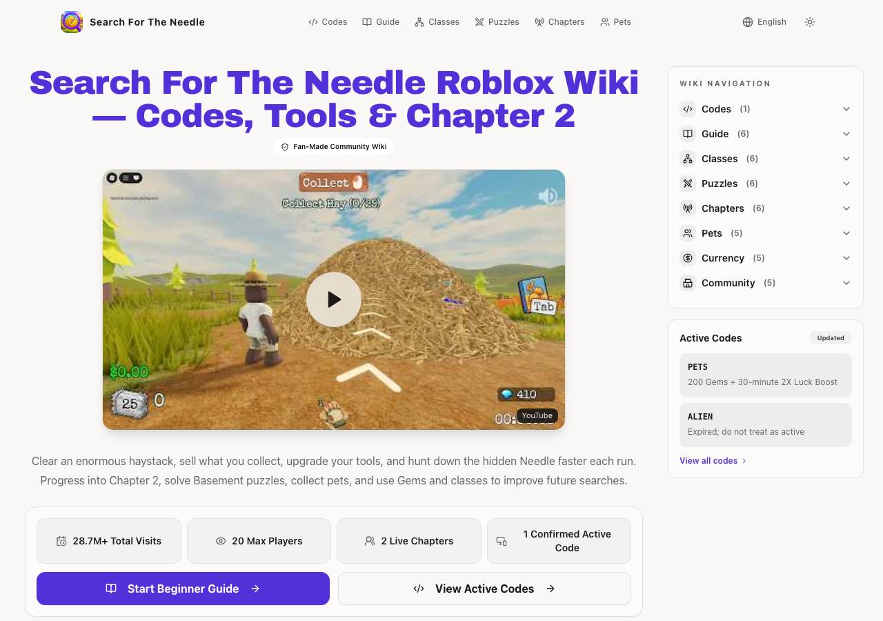 Screenshot of searchfortheneedle-roblox.wiki taken by the zone census on 2026-09-18