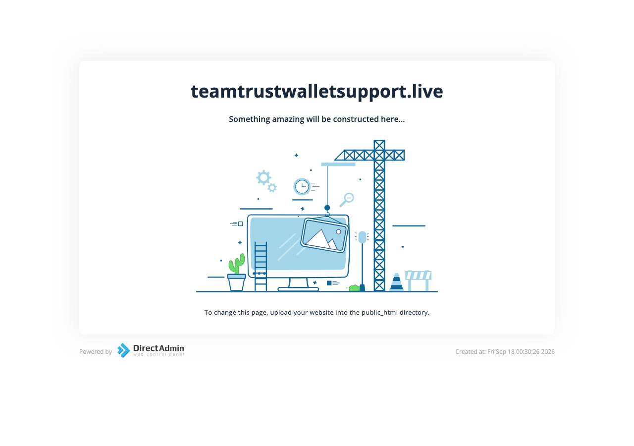 Screenshot of teamtrustwalletsupport.live taken by the zone census on 2026-09-18