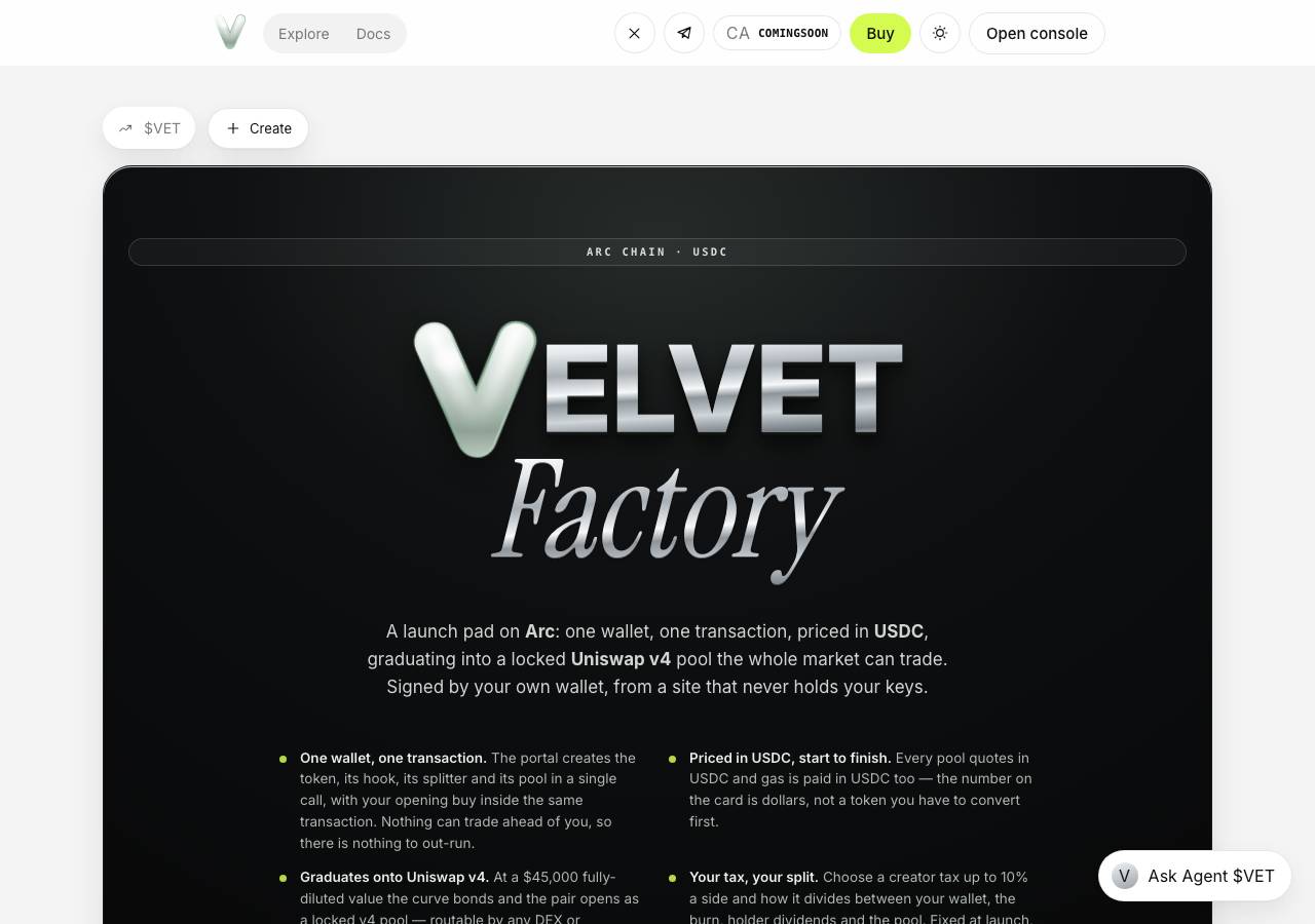 Screenshot of velvetfactory.work taken by the zone census on 2026-09-18