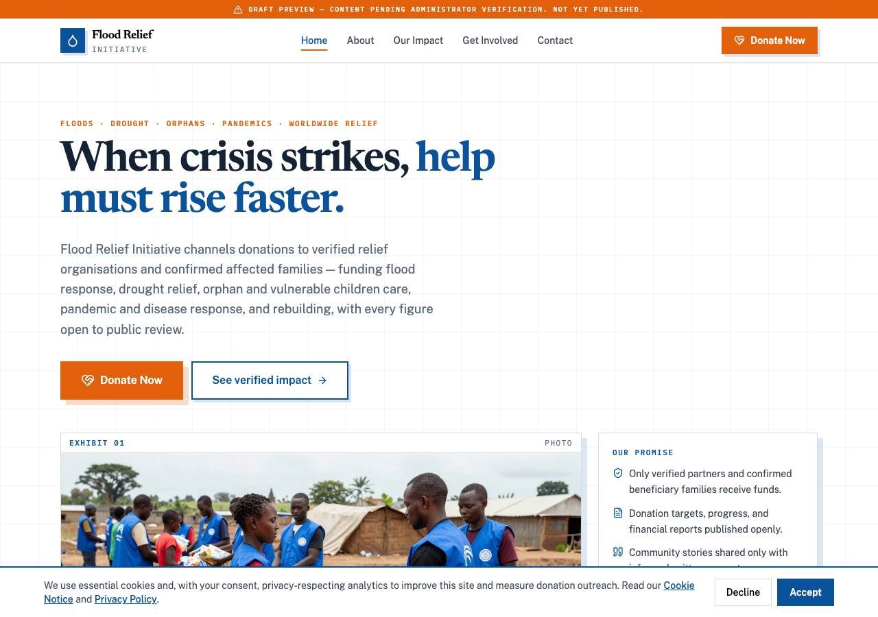Screenshot of worldcrisiscare.org taken by the zone census on 2026-09-18