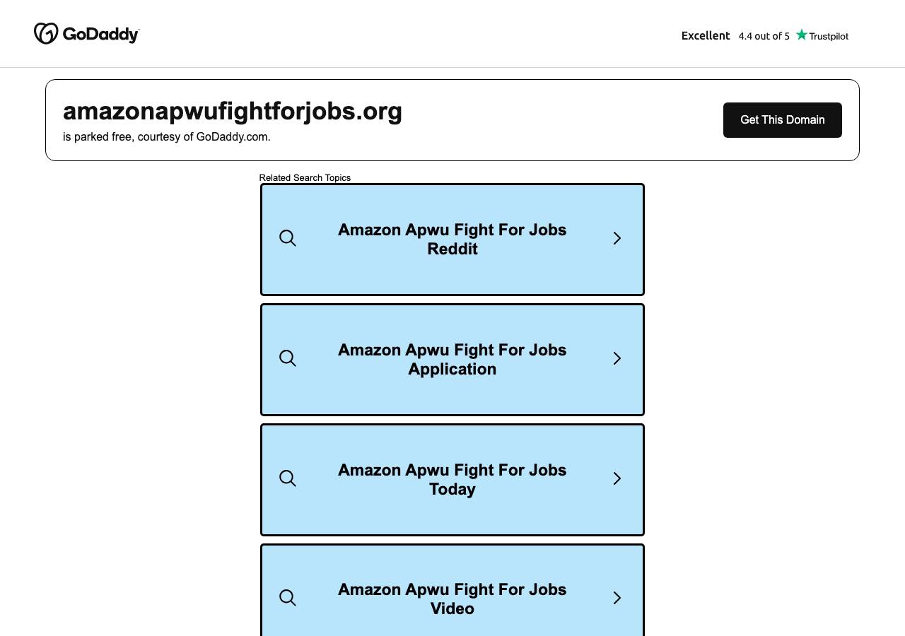 Screenshot of amazonapwufightforjobs.org taken by the zone census on 2026-09-19