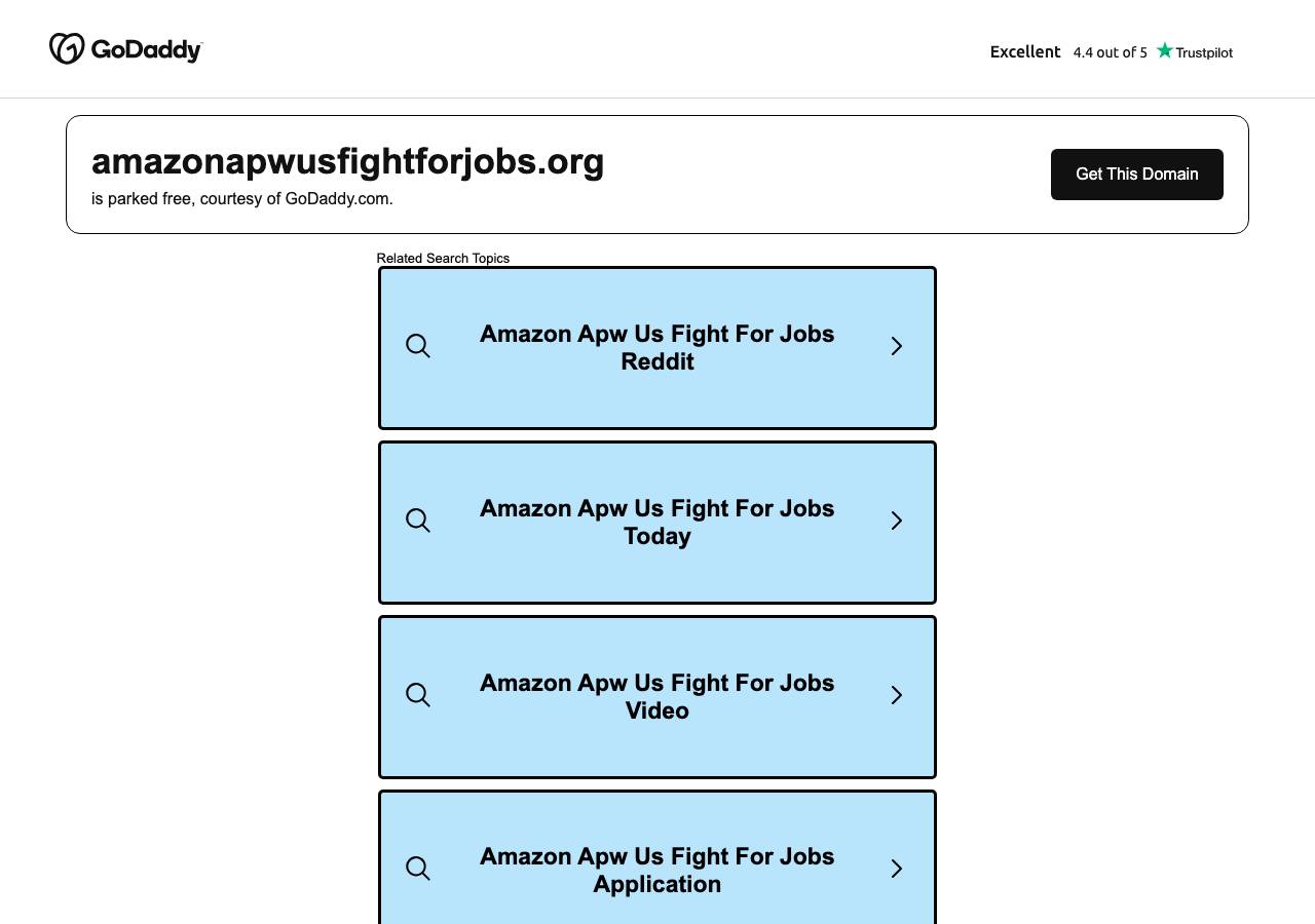 Screenshot of amazonapwusfightforjobs.org taken by the zone census on 2026-09-19