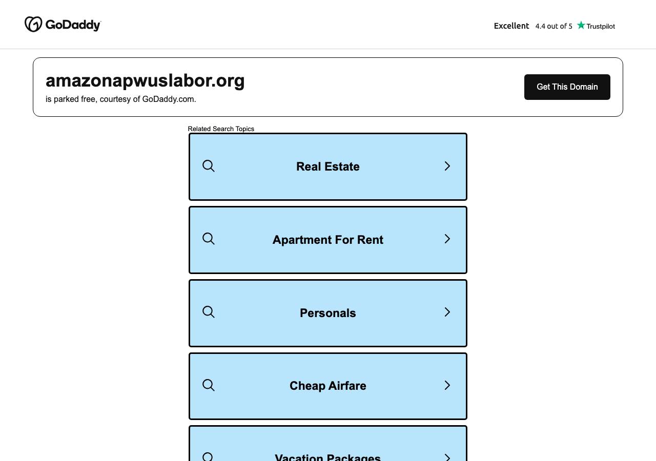 Screenshot of amazonapwuslabor.org taken by the zone census on 2026-09-19