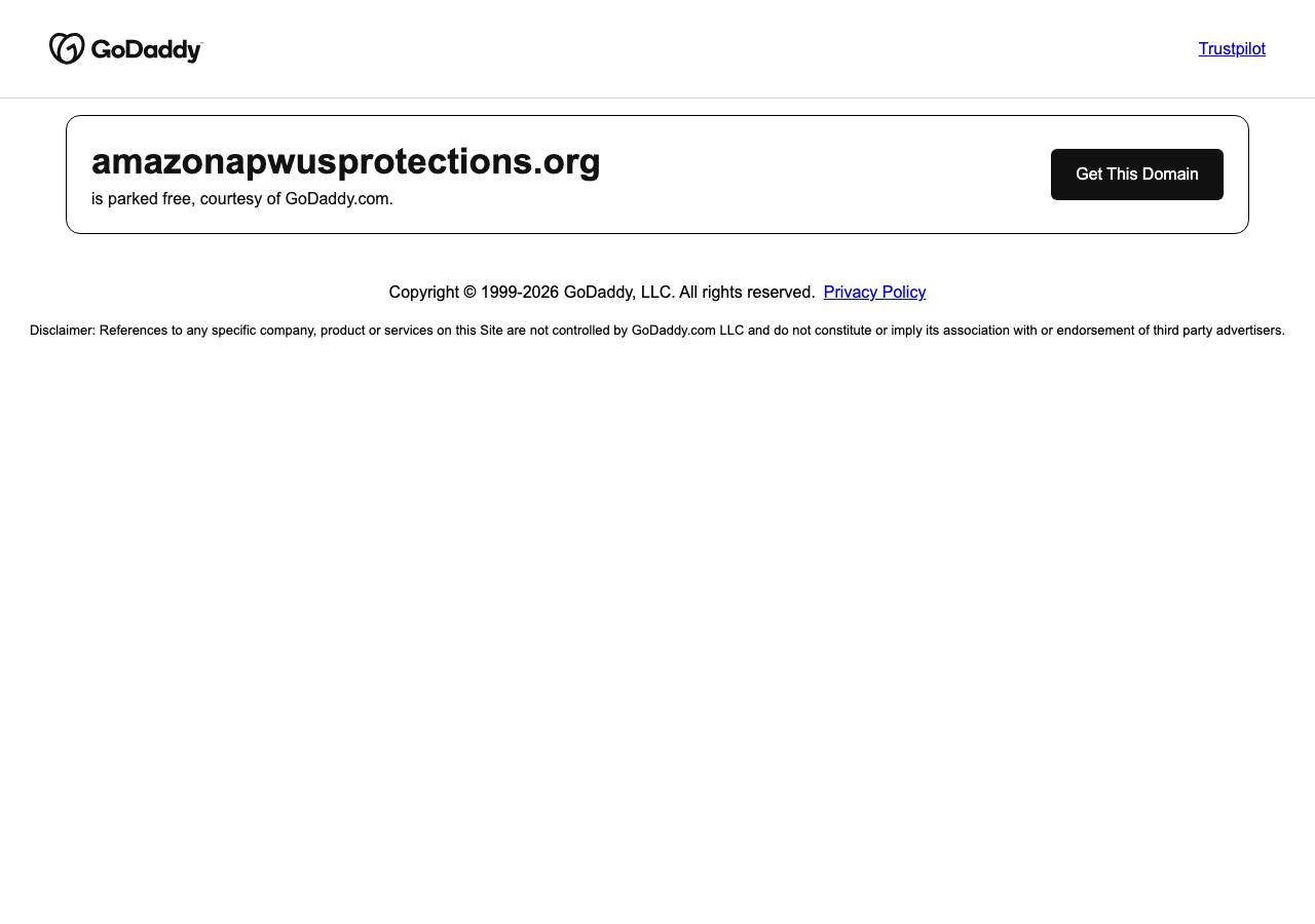 Screenshot of amazonapwusprotections.org taken by the zone census on 2026-09-19