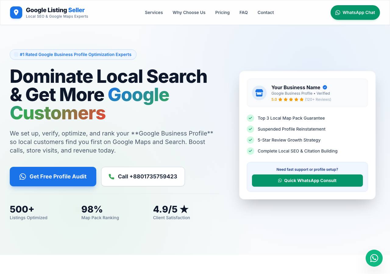 Screenshot of googlelistingseller.live taken by the zone census on 2026-09-19